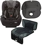 Maxi Cosi Pria 70 Convertible Car Seat with Car Seat Mat & Deluxe Piddle Pad Car Seat Protector, Bla