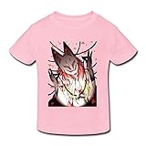 星 ２～６歳子供 男女兼用狐 動物 祭り 神社 Tシャツ ピンク 4 Toddler