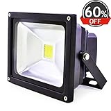 Ledmo ?LEDフラッドライト、防水規格ip65屋外、デイライトホワイト、6000 K、4000lm、投光照明 30W EZ853