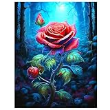 SUPECENT ダイヤモンドアート キット ダイヤモンドアート 初心者 ダイアモンドビーズ 絵画キット 人気DIY・手作り絵画 手芸キット 5D モザイクアート 手作りキット ダイヤモンド塗装 全面貼り付けタイプ 30x40cm(薔薇)
