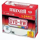 maxell データ用 DVD-RW 4.7GB 2倍速対応 インクジェットプリンタ対応ホワイト 10枚 5mmケース入 DRW47PWB.S1P10S A