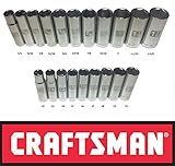 Craftsman Laser Etched Easy Read 20 Piece SAE & Metric 1/2 Drive 6 Point Deep Well Socket Set by Cra