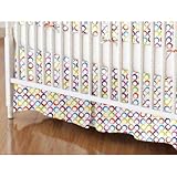 SheetWorld - Crib Skirt (28 x 52) - Primary Colorful Rings Woven - Made In USA by sheetworld
