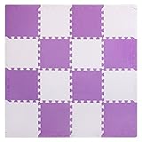 Meiqicool EVA Foam Puzzle Play Mat for Baby - Non Toxic Interlocking Soft Floor Tiles with Borders -