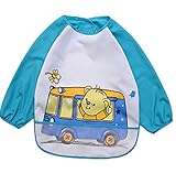 【SEBLES】 ベビー キッズ キュート エプロン マジック テープ 防水 食べはじめ 0歳 ～ 3歳 全9種類 サイズ 100cm クロスセット (くま,100)