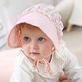 新生児 ベビー帽子 3～18ヶ月 頭回り46cm あご紐 UVカット レース 春夏 ハット 赤ちゃん 通気性 調節可能 紫外線対策 キャップ 退院 出産祝い お出かけ 子供用 ベビー用品 お宮参り 可