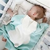 Baby Knitted Cotton Blanket for Summer, VMAE Cute Rabbit Soft Cozy Quilt, Newborn Blanket Baby Beddi