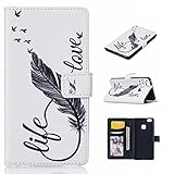 Huawei P9 Lite 手帳型 ケース Zeebox 高品質 落下防止 保護カバー 財布型ケース カード収納ホルダー マグネット式 Huawei P9 Lite 対応 無期限生涯補償付き (ホワ