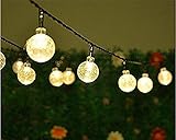 Fuloon 30灯　庭園ガーデンライト　LEDイルミネーション太陽光充電　ソーラーLEDライト　クリスマス、パーティー、結婚式 (ウォーム・ホワイト)