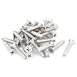 uxcell　セルフタッピングねじ　ファスナー　6.3mm x 35mm　皿頭クロスヘッド　30個入り