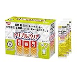 【Amazon.co.jp限定】日清食品 トリプルバリア オオバコ サイリウム 青りんご味 1箱 30本入 + 甘さすっきりレモン味 3本 脂肪 糖 塩分 中性脂肪 血糖値 血圧 食物繊維 機能性表示食品