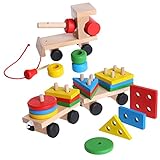bettal木製トレイントラック幾何ブロックキッズ教育Developmental Toys