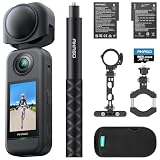 AKASO 360 自転車キット 256GB SDカード付き 360度カメラ-アクションカメラ 5.7K360度動画 72MP360度写真 新型1/2インチ48MPセンサー 360度水平維持 360° スーパースムース 安定化機能 AI編集 見えない自撮り棒 2.29" タッチスクリーン 長時間バッテリー