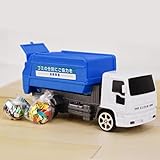 ミニカー 働く車 清掃車(ゴミ収集車) プルバック式!荷台が上がる!後部扉が開く!