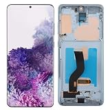 S20 Plus 5G SM G986B 電話スクリーン交換用、6.7インチ LCD タッチデジタイザーディスプレイアセンブリ、指紋&フレーム付き、携帯電話スクリーン交換修理セット (青)