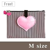 ポーチェ(pouche) Ｗポーチ ハート Ｍサイズ(ベビーピンク)