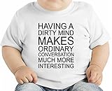 Having Dirty Mind Funny Slogan オーガニックベビーTシャツ 12 - 18 Months