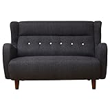 アビライト 大川家具 ハイバック 2人掛け ファブリックソファ ブラック SKT-0018