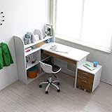 パソコン デスク 学習机 3WAY レイアウト ナチュラル ホワイト HMA026-NA/WH