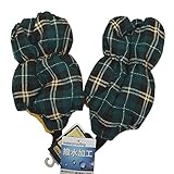 スノーカバー 足カバー 中綿入り フットカバー 雪よけ キッズ ベビー チェック柄 M グリーン