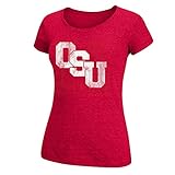 NCAA Ohio State BuckeyesレディースバーンアウトスクープネックTシャツ、レッド、Mサイズ