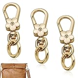 キーホルダー 金具 スプリングキーホルダー金具 ワンタッチ 手芸用品 キーホルダー パーツ 手芸用品 【3個セット】手作り 素材 DIY 副資材 手芸用品 (ゴールド)