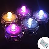 24 LED水中ライトキャンドル（リモコン付き）交換可能なコイン電池クリスマスバースデー用水中防水ランプ母の日記念日バレンタインデーの使用