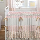 Carousel Designs Pale Pink and Gold Chevron Crib Bumper by Carousel Designs