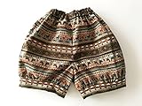 ベベクチュール(ベビー用品専門店) 日本製かぼちゃパンツ茶色トライバル柄90cm～コットンコーデュロイ100％