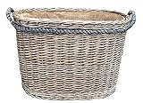 Large Oval Rope Handledログバスケット