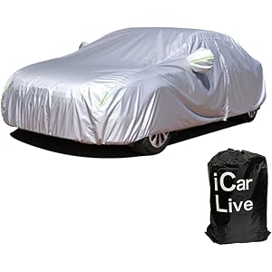 【1級製備士監修】iCar Live カーカバーボディカバー 車カバー 5層構造 裏起毛タイプ 雪 紫外線対策 雨 防炎 災害 汎用 サイズ 黄砂 PM2.5 【選べるサイズ】軽 SUV ワゴン セダン 各車対応 【2020年最新版】 (3S(415×170×150))