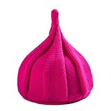 とんがり ニット帽 キッズ ねじり帽 秋冬 選べる19色 (ダークローズ)