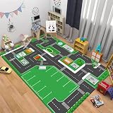 Faichooseouseキッズマット 交通道路 子供 遊びマット 子供ゲームパッド ラグマット 数字柄 カーペット 交通道路地図 床暖房対応 早期教育 保育園 幼稚園 滑り止め プレイマット 大判 長方形 子供部屋 洗える
