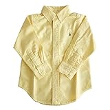 (ポロ ラルフローレン)POLO Ralph Lauren キッズ シャツ 長袖 ワンポイント ポニーマーク オックスフォード イエロー 7 [並行輸入品]