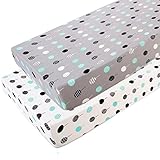 Stretchy Changing Pad covers-brolex 2パックジャージーニット変更パッドCovers For Girls Boys Playard Sheet グレー