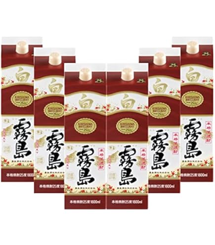 Amazon.co.jp: 本格芋焼酎 白霧島 25度1800ml瓶 1ケース（6本） : 食品