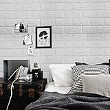 Demiawaking DIY ウォールステッカー レンガ模様 PEフォーム 防音性 耐衝撃性 防水 貼るだけ 3D インテリア 白い (柄1)