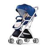 (newjp) ベビーカー セカンドベビーカー バギー ワンタッチ片手開閉タイプ 機内持ち込み可 リクライニング機能搭載 三色選択可 (ブルー)
