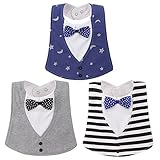 iikuru スタイ おしゃれ 男の子 フォーマル ベビー よだれかけ かわいい 赤ちゃん 防水 ビブ 3色 セット x847