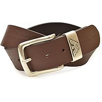 EMPORIO ARMANI ブラウン レザーベルト 80/32 Amazon | [エンポリオアルマーニ] ベルト メンズ ダークブラウン