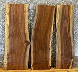 3- Salvaged Liveエッジブラックウォールナット壁/ Bookシェルフ木製スラブT : 1 1 / 8インチ、W : 9 7 / 16インチ、L : 24 1 / 16 " – 12965