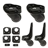 Flameer ホイール キャスター ミュート サイレント 交換タイヤ 修理 交換 スーツケース用 黒 4個