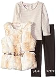 Little Lass Baby Girls' 3 Piece Belted Faux Fur Vest Set Ivory 24 Months [並行輸入品]