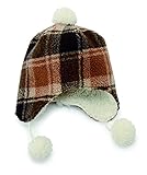 キーストーン チェックボアキャップ ブラウン×ベージュ