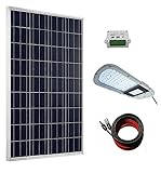 ECO-WORTHY 100W ソーラーパネル& 20W 12V LED 街ランプ & 15A チャージ コントローラー & 15ｍ ソーラーケーブル付き