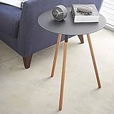 サイドテーブル 木製 おしゃれ テーブル 幅30 丸 丸型 円形 ラウンド (ブラック)