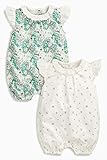 (ネクスト) NEXT 花柄ロンパース 2枚組 女の子 ECRU Printed Rompers Two Pack 6-9mths (6-9ヶ月, 花柄) [並行輸入品]