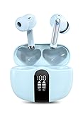 【新開発音質重視モデル ・中高低音バランスが良く】ワイヤレスイヤホン イヤホン bluetooth ブルートゥース イヤフォン Bluetooth5.4 LEDディスプレイ ダブル マイク ENC CVC8.0通話 Hi-Fi音質 ハンズフリー通話 最大35時間音楽再生ノイズキャンセリング ぶるーとぅーす iPhone/Android 適用 スポーツ/ゲーム 通勤通学 (水色)