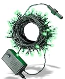 テルノン イルミネーション ライト LED 100球 ストレートタイプ 10m メモリー 機能 内蔵 コントローラー 付 10連結 可能タイプ 【AD&C TORONIC】（ グリーン ）