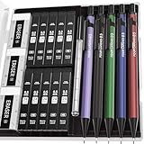 Four Candies 0.5mmシャープペンシルセット（5色） - 5本入りメタルシャープペンシル、10本入りHB #2芯替芯、3本入り4B消しゴム、9本入り消しゴム替芯、学生用筆記用具